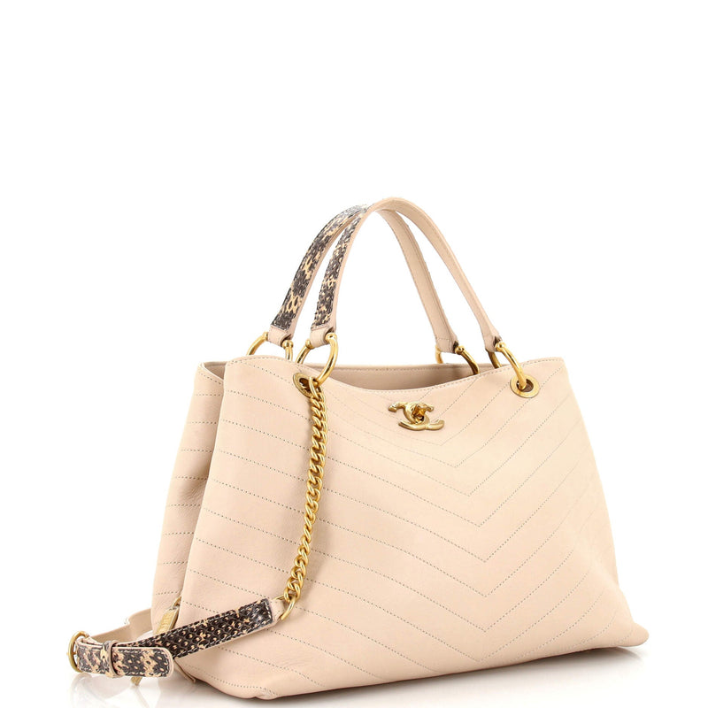 Chanel Chevron Chic Shopping Tote