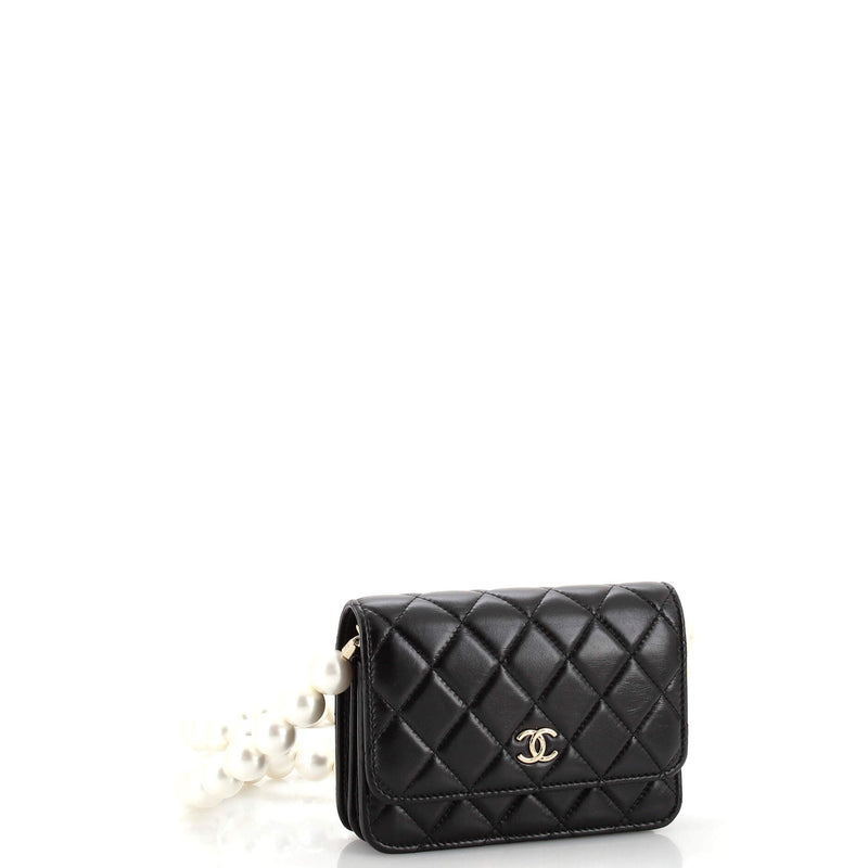 Chanel Pearl Strap Cc Wallet On Chain