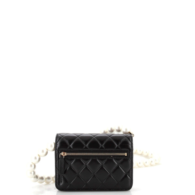 Chanel Pearl Strap Cc Wallet On Chain