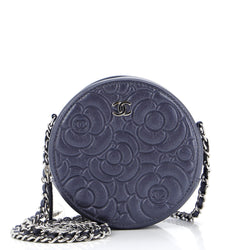 Chanel Round Clutch With Chain Camellia