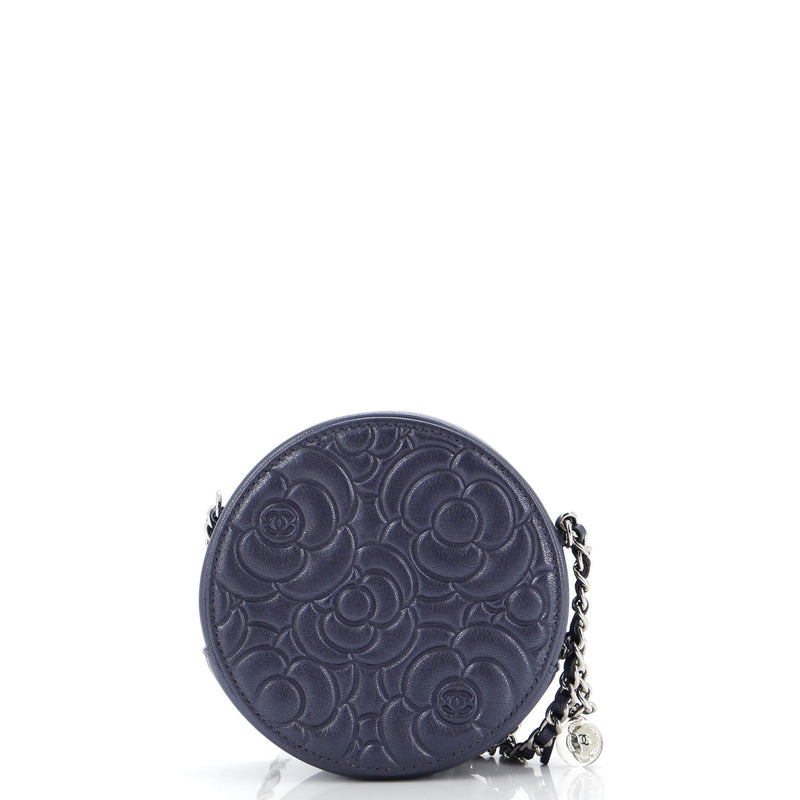 Chanel Round Clutch With Chain Camellia