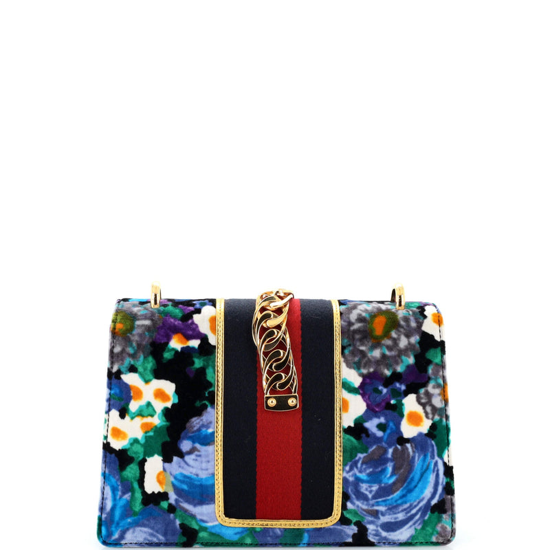 Gucci Sylvie Shoulder Bag Printed Velvet