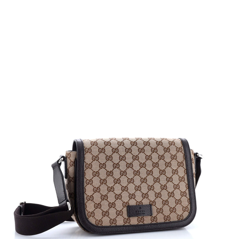 Gucci Flap Messenger Bag Gg Canvas Small