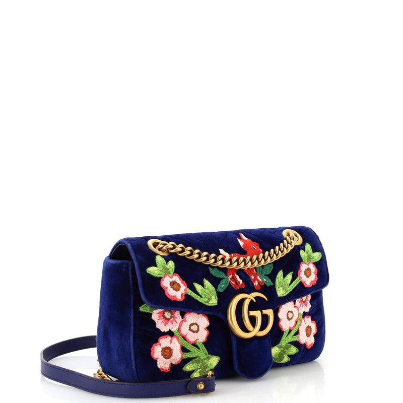 Gucci Gg Marmont Flap Bag Embroidered