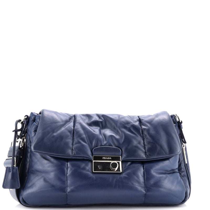 Prada Bomber Flap Bag Nappa Leather