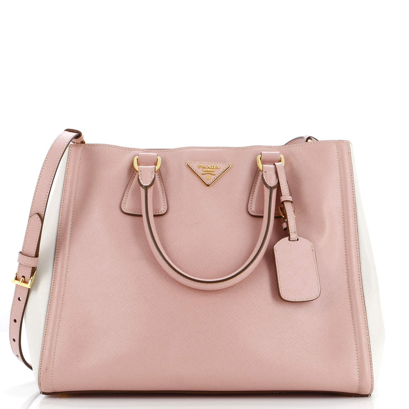 Prada Bicolor Lux Convertible Open Tote