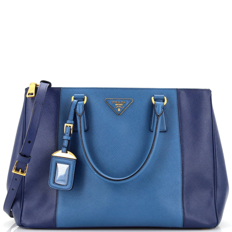 Prada Bicolor Double Zip Lux Tote