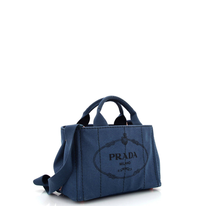 Prada Canapa Convertible Tote Canvas