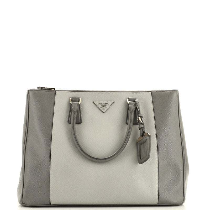 Prada Bicolor Double Zip Lux Tote