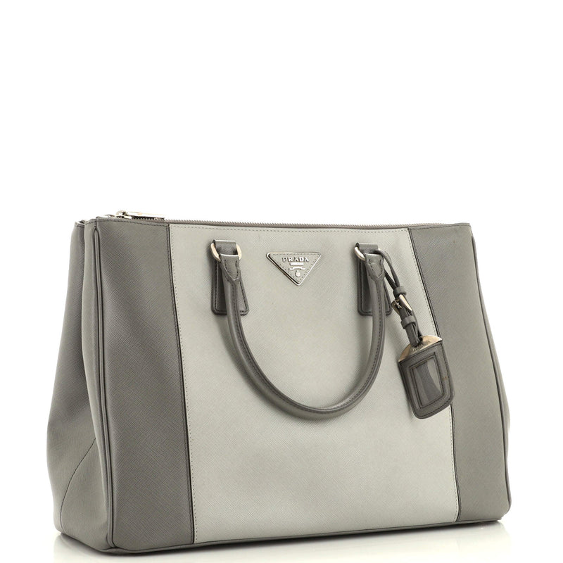 Prada Bicolor Double Zip Lux Tote