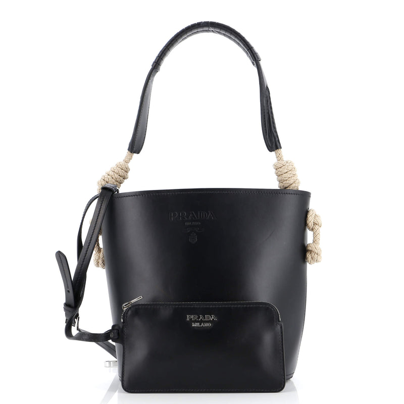 Prada Tambour Bucket Bag Leather With