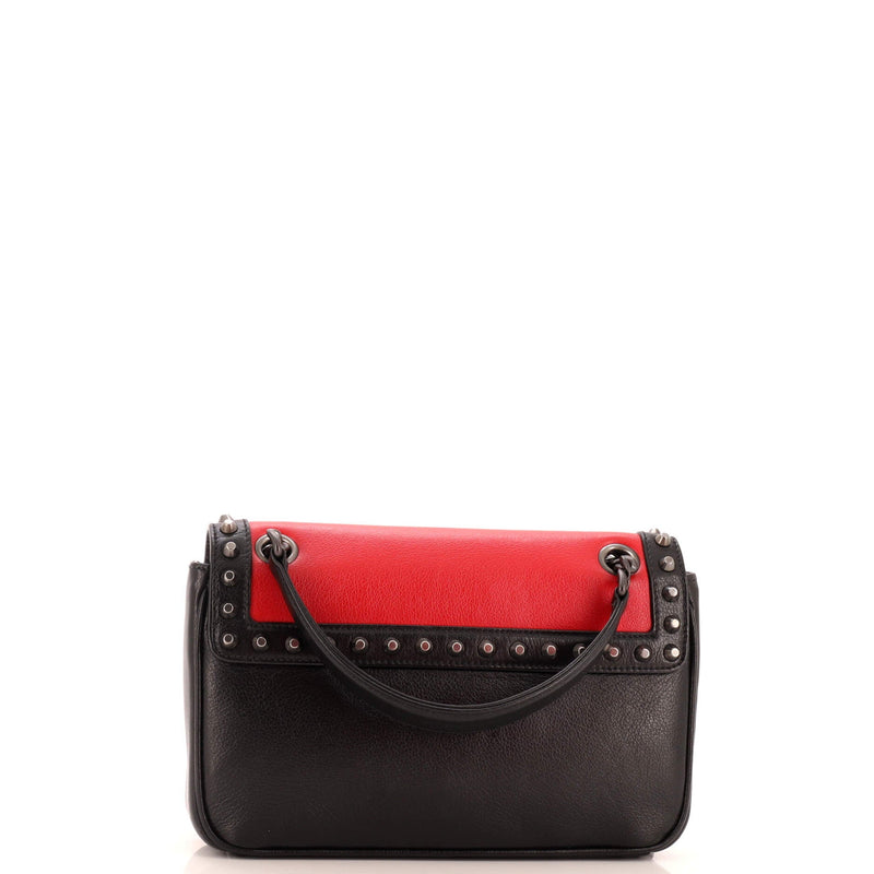 Prada Chain Flap Bag Studded Glace Calf