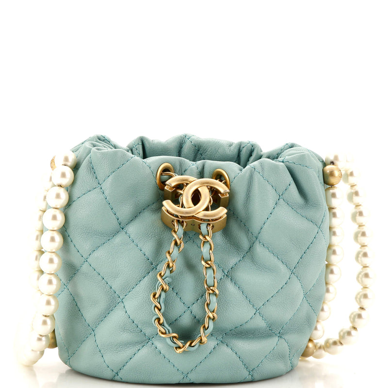 Chanel About Pearls Bucket Bag Quilted