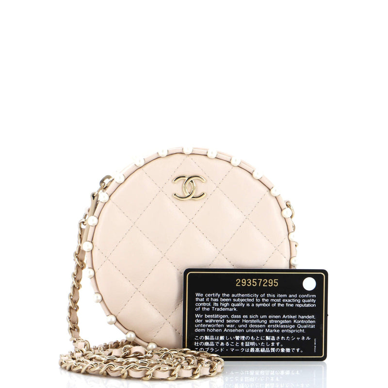 Chanel Round Clutch With Chain Quilted