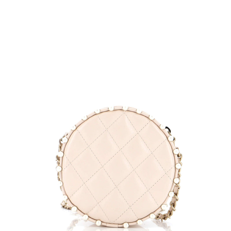 Chanel Round Clutch With Chain Quilted