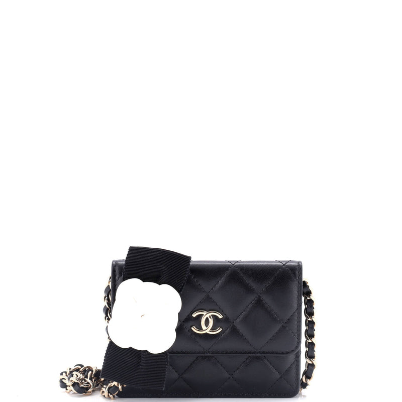 Chanel Camellia Bow Flap Card Holder