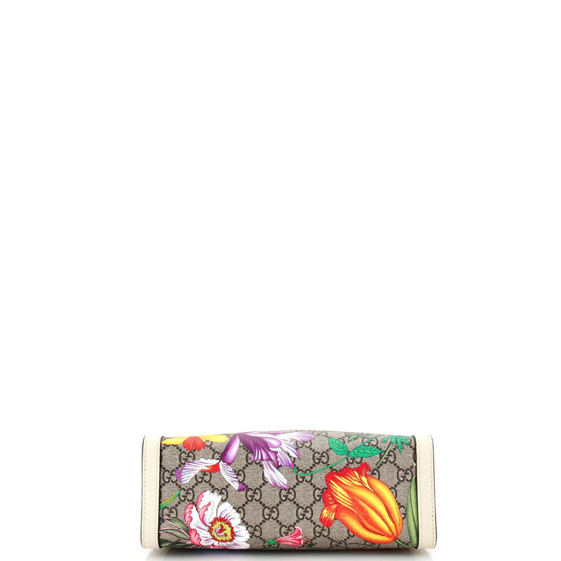 Gucci Padlock Chain Tote Flora Gg Coated