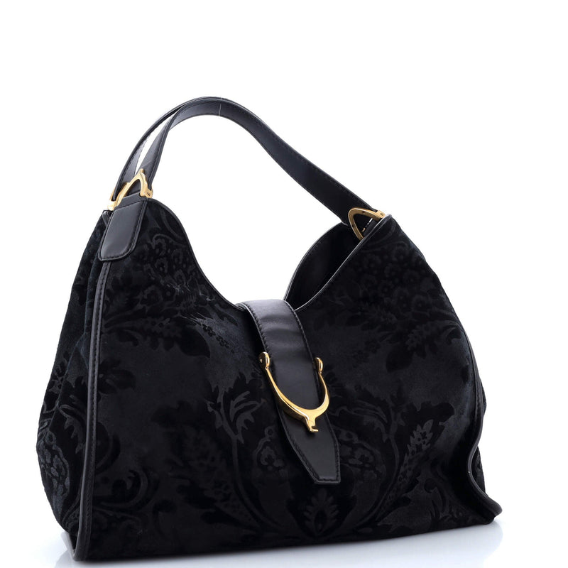 Gucci Soft Stirrup Tote Brocade Leather