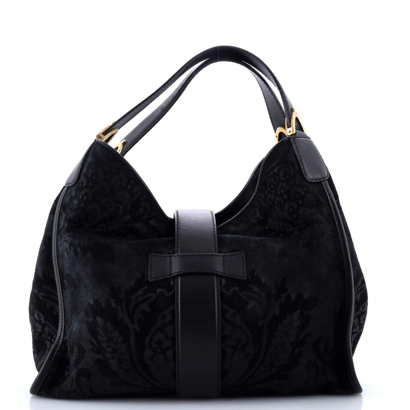 Gucci Soft Stirrup Tote Brocade Leather