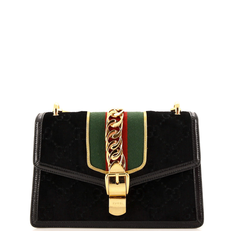 Gucci Sylvie Shoulder Bag Gg Velvet