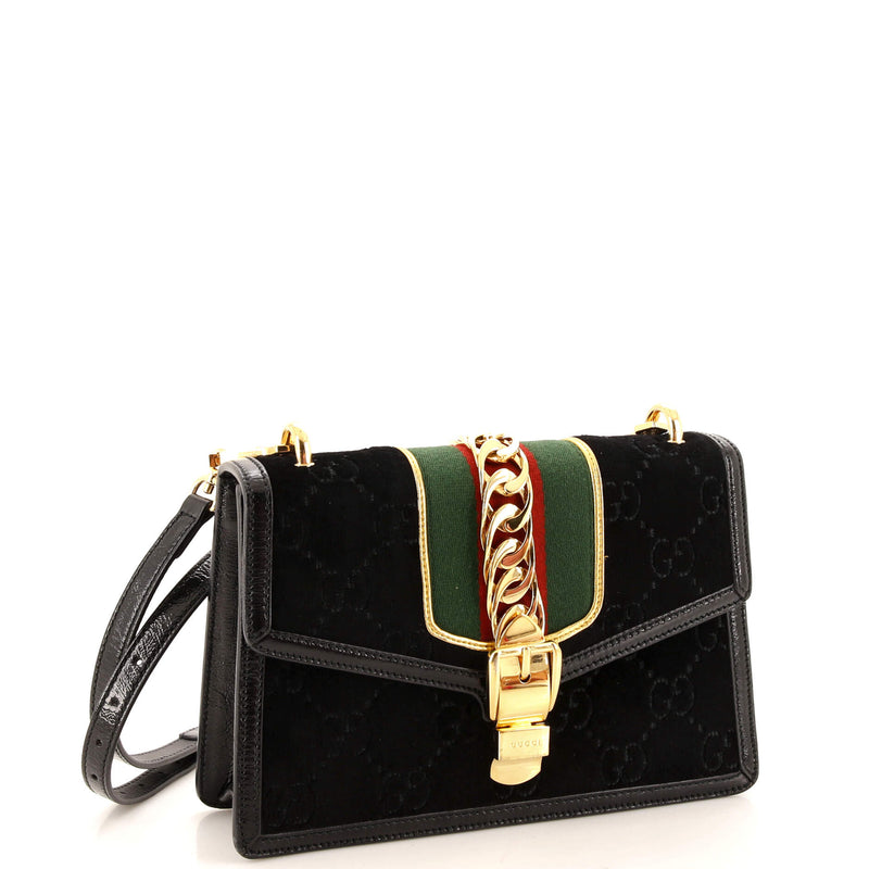 Gucci Sylvie Shoulder Bag Gg Velvet