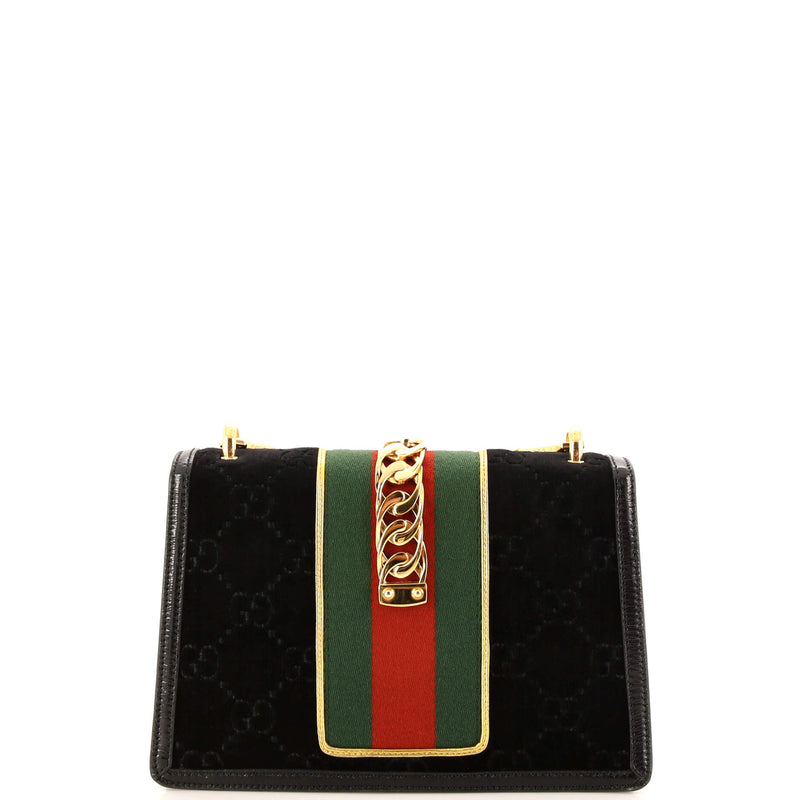 Gucci Sylvie Shoulder Bag Gg Velvet