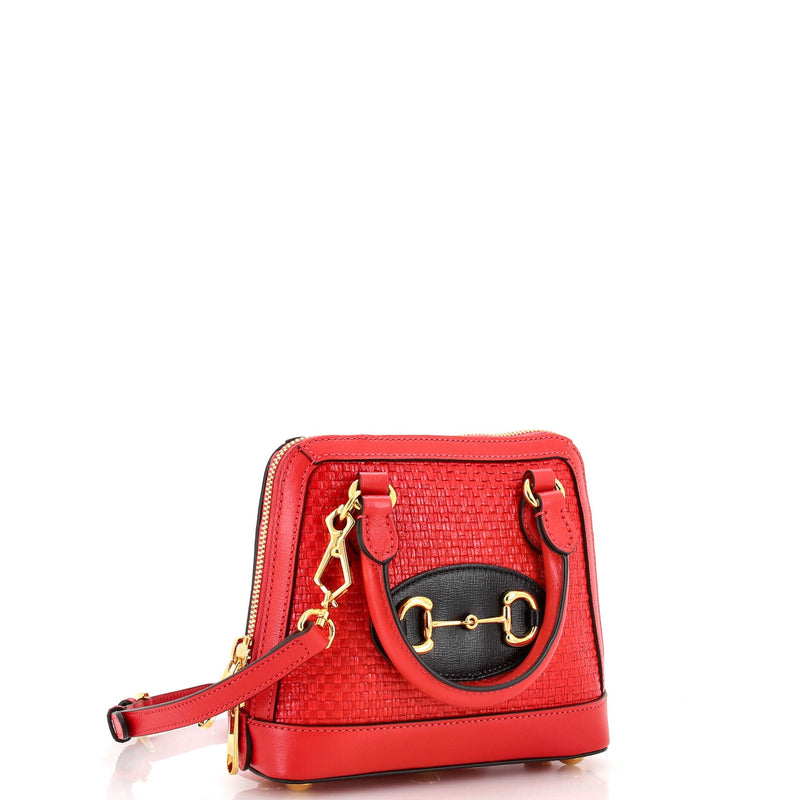 Gucci Horsebit Top Handle Bag Raffia