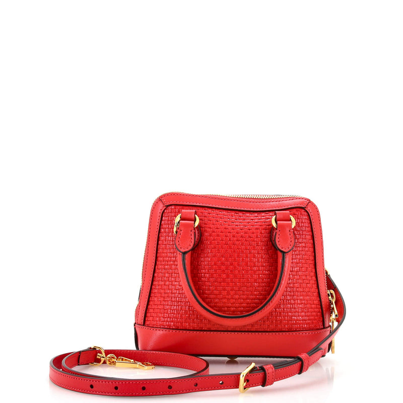 Gucci Horsebit Top Handle Bag Raffia