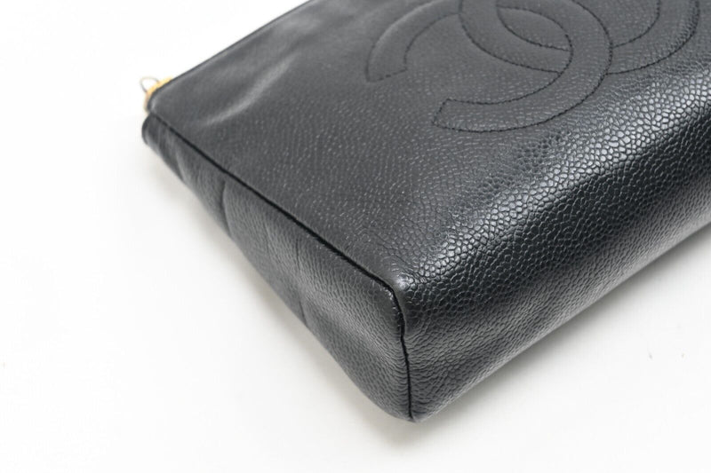 Chanel Cc Logo Calf Skin Cosmetic Pouch