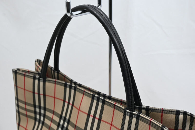 Burberry Nova Tote Handbag Beige Black