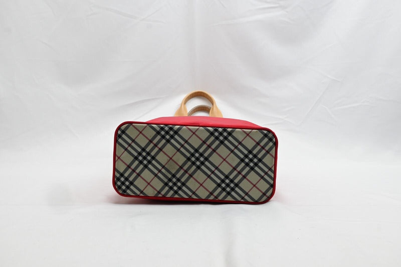 Burberry Red & Brown Nylon Canvas