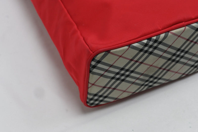 Burberry Red & Brown Nylon Canvas