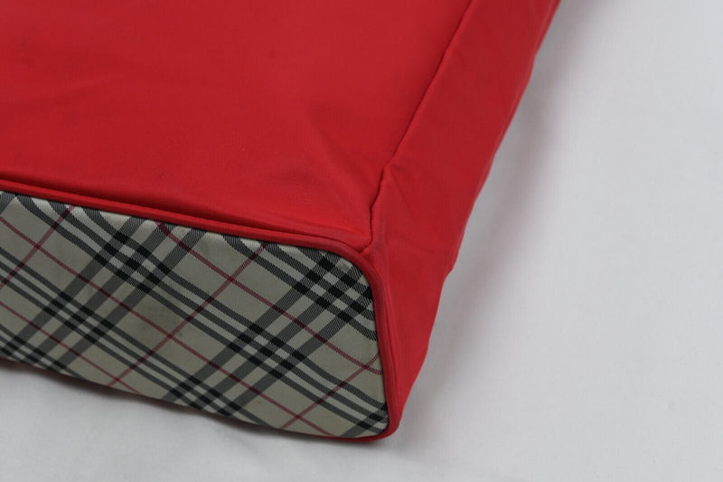 Burberry Red & Brown Nylon Canvas