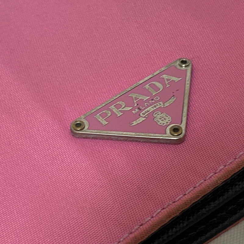 Prada - Pink Black Nylon Leather