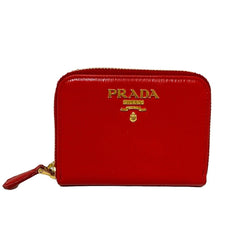 Prada - Red Gold Leather Coin Case