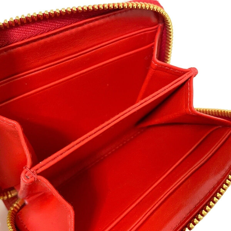 Prada - Red Gold Leather Coin Case