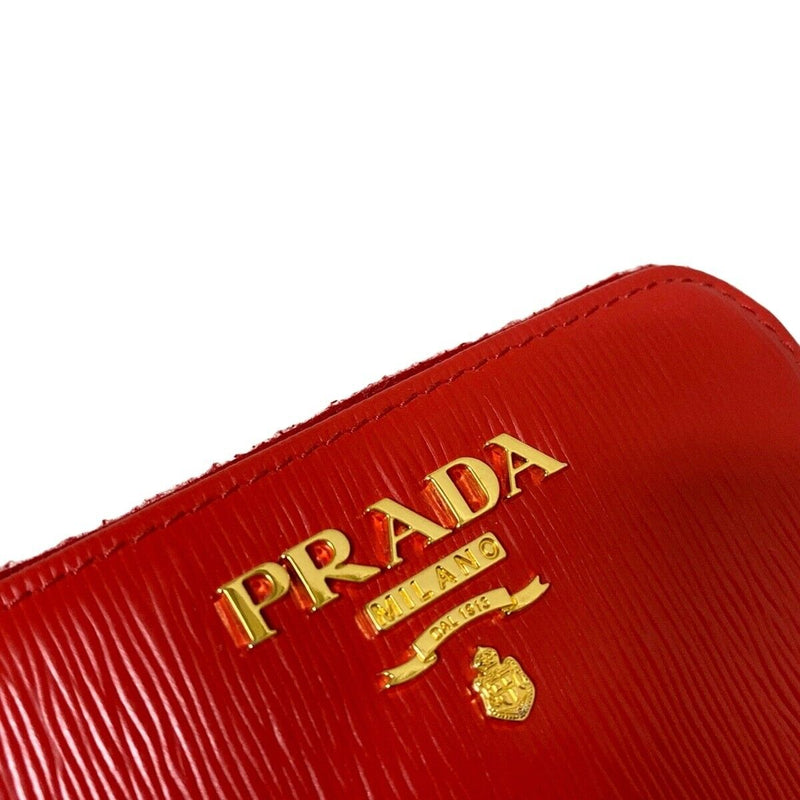 Prada - Red Gold Leather Coin Case