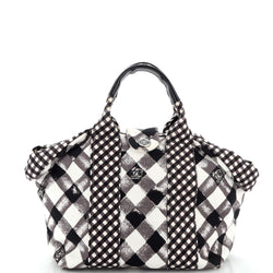 Chanel Top Handle Satchel Gingham Print