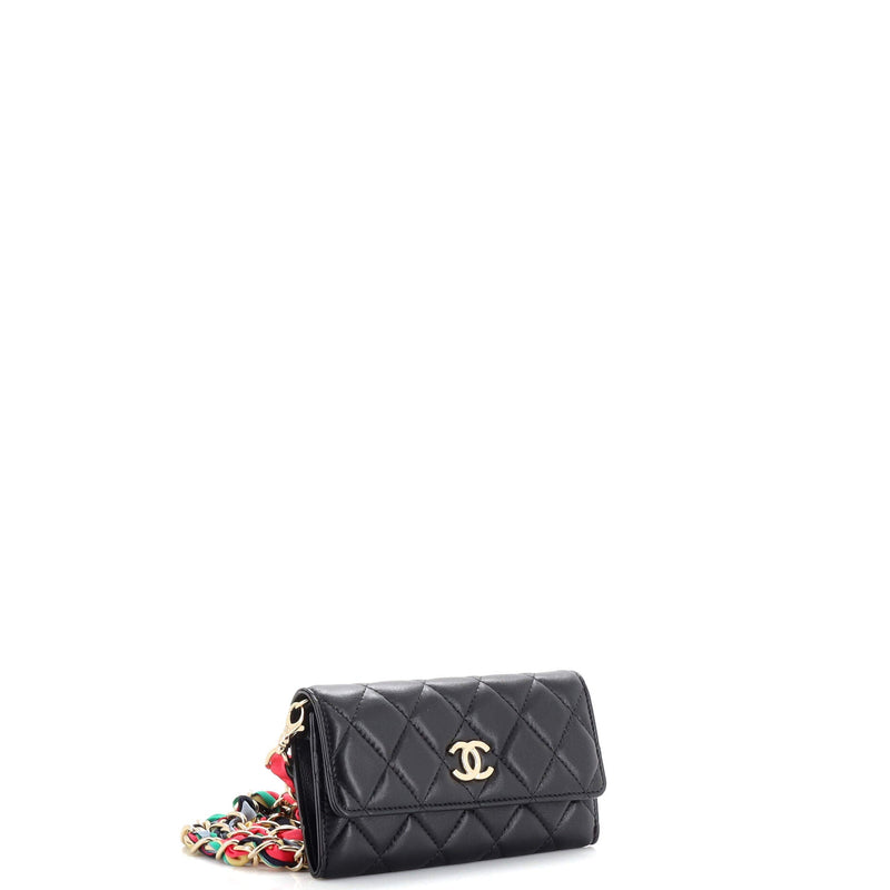 Chanel Ribbon Long Clutch With Chain