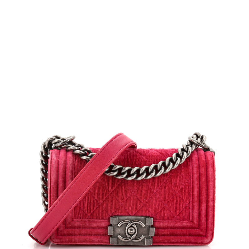 Chanel Boy Flap Bag Quilted Velvet Small