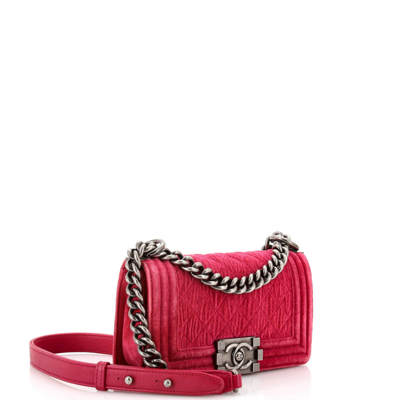 Chanel Boy Flap Bag Quilted Velvet Small