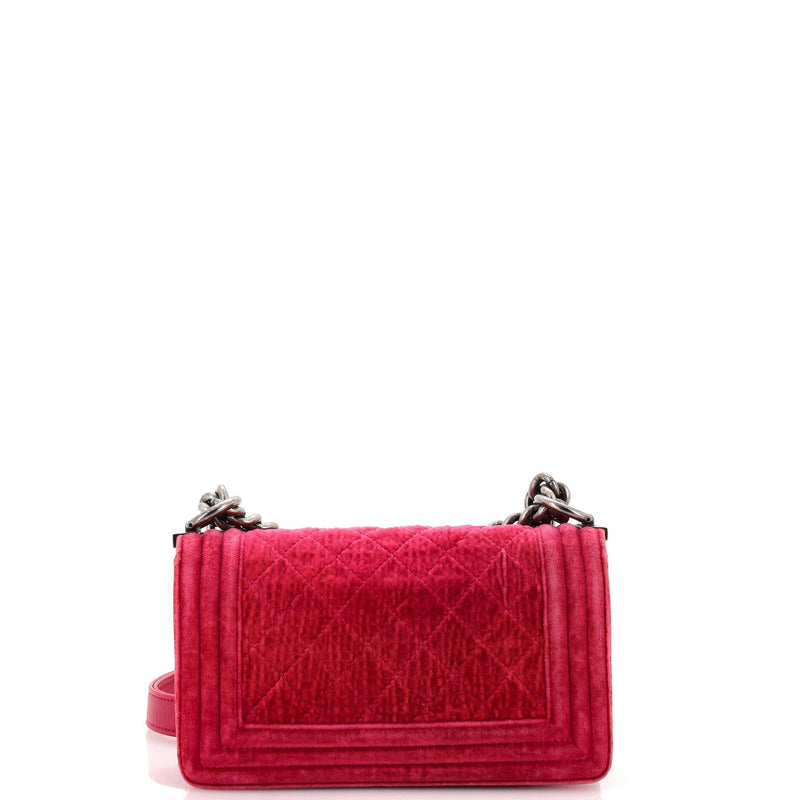 Chanel Boy Flap Bag Quilted Velvet Small