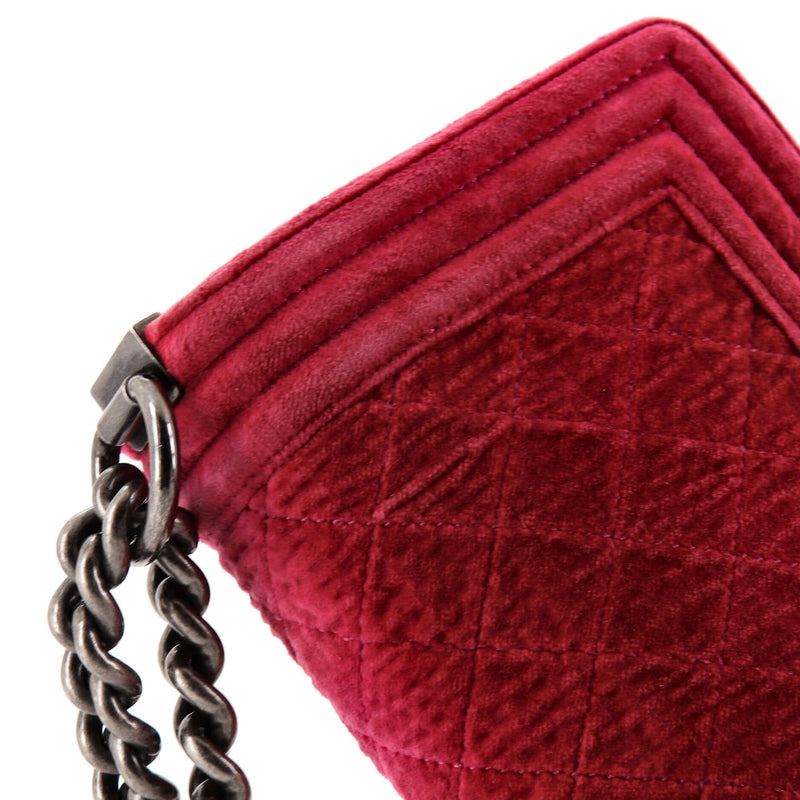 Chanel Boy Flap Bag Quilted Velvet Small