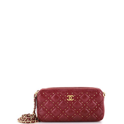 Chanel Double Zip Clutch With Chain