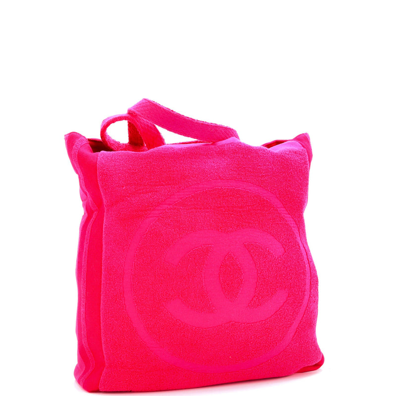 Chanel Cc Beach Tote Set Terry Cloth