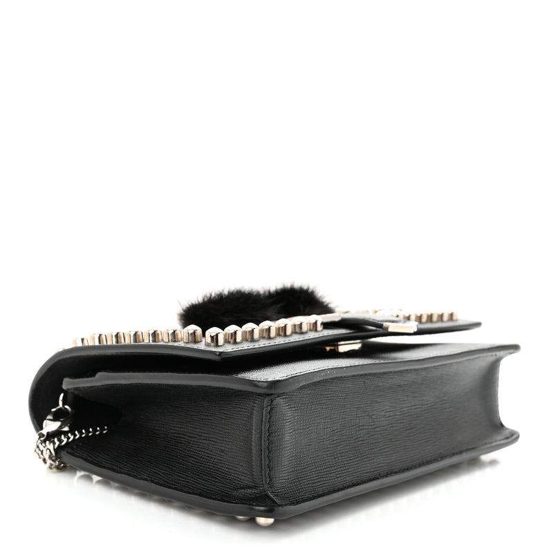 Fendi Vitello Elite Mink Fur Studded