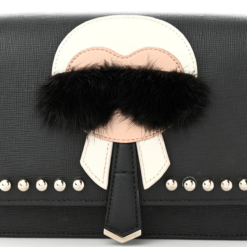 Fendi Vitello Elite Mink Fur Studded