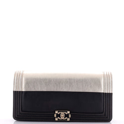 Chanel Bicolor Boy Flap Clutch Calfskin