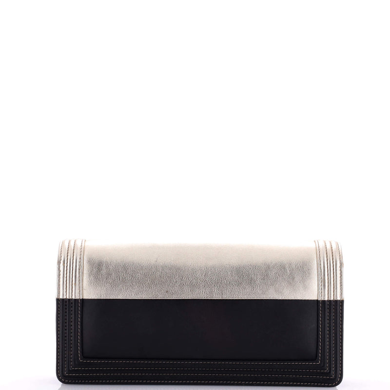 Chanel Bicolor Boy Flap Clutch Calfskin