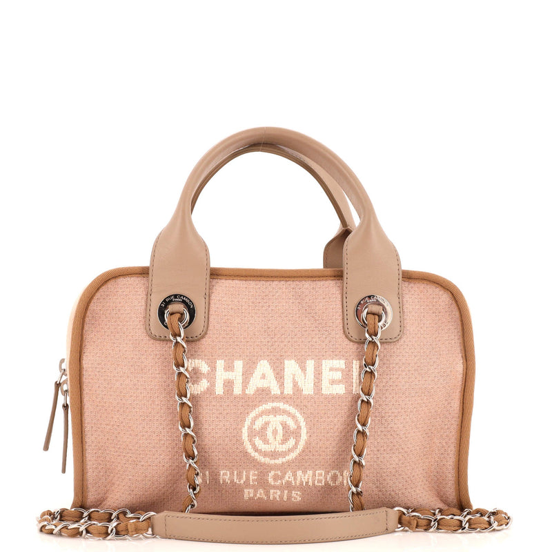 Chanel Deauville Bowling Bag Canvas